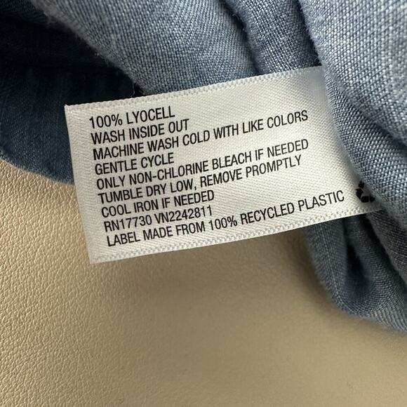 Universal Thread Chambray Midi Maxi Dress Womens L Blue Belted Strappy Y2K - Picture 12 of 13